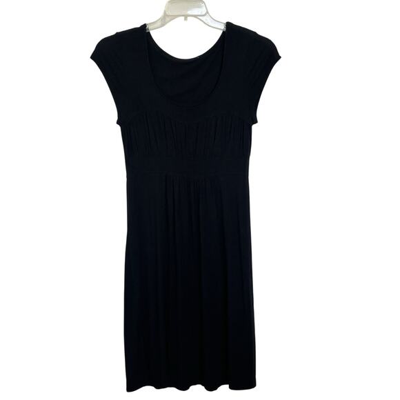 Athleta Black Babydoll A-Line Dress Size Small Medium Modal Blend LBD Casual - Picture 1 of 4